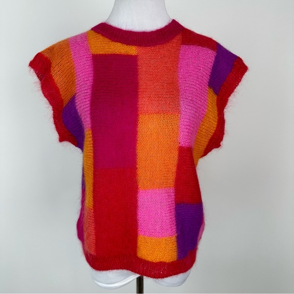 Vintage Sweaters - Vintage Renee Tener for Jeanne Pierre Colorful Mohair Blend Sweater Size Med Pet